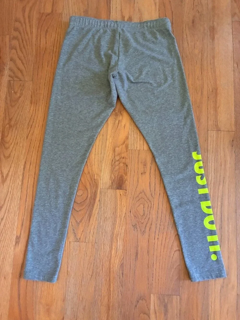 Nike Girls Gray Just Do It Neon Logo Leggings Medium